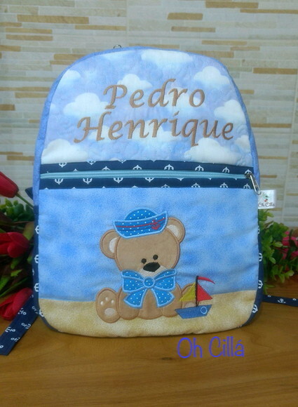 Mochila infantil Urso Marinheiro