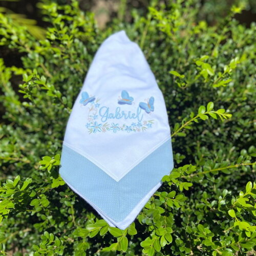 Cueiro de Flanela Borboletas Azul