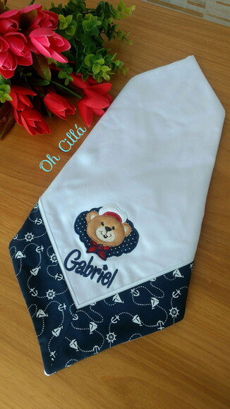 Cueiro de Flanela Urso Marinheiro