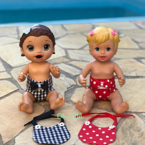 Fraldas para Boneca e Babador