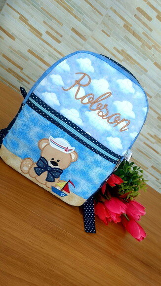 Mochila infantil Urso Marinheiro