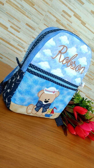 Mochila infantil Urso Marinheiro
