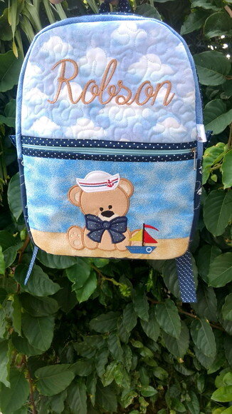 Mochila infantil Urso Marinheiro