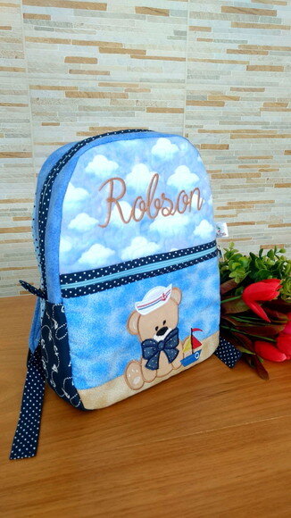 Mochila infantil Urso Marinheiro