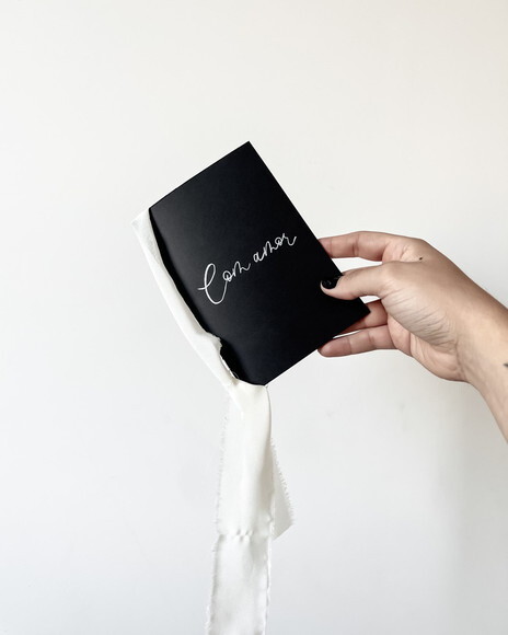 Caderno de Votos Par - Preto Minimalista