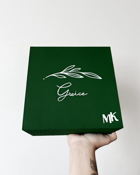 Caixa de Padrinhos Verde Musgo 20x20x5