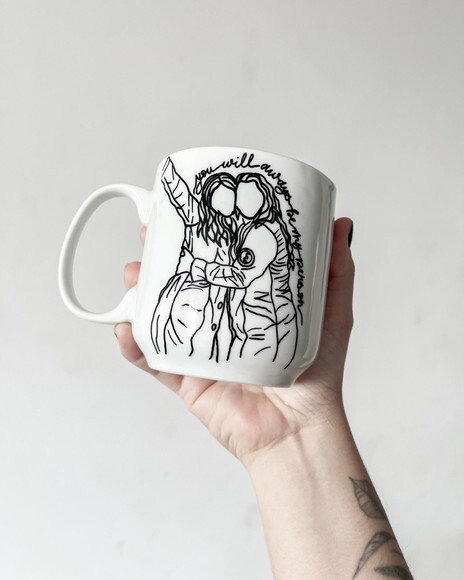 Caneca Personalizadas a Mão - Ilustração de Foto Traços