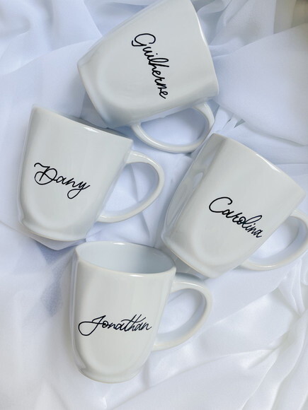 Caneca Porcelana Personalizada 250ml (escrita Á Mão)