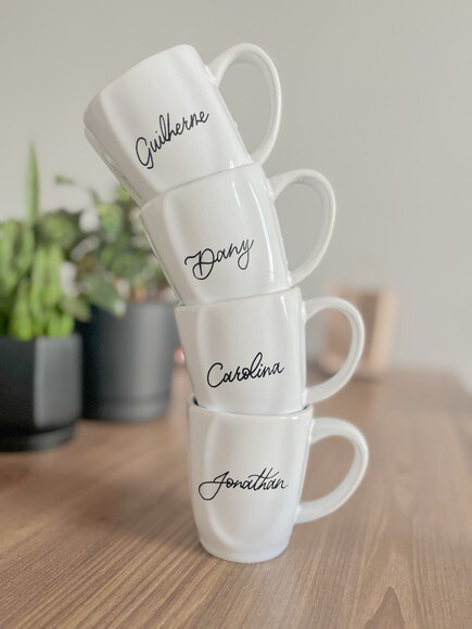 Caneca Porcelana Personalizada 250ml (escrita Á Mão)