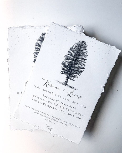 Convite de Casamento com Envelope - Minimalista 21x15