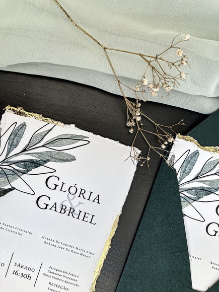 Convite de Casamento com Envelope 15x20