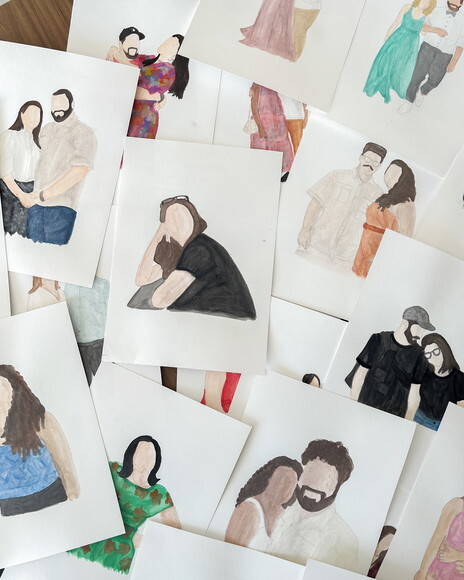 Ilustração Aquarela Personalizada 15x20