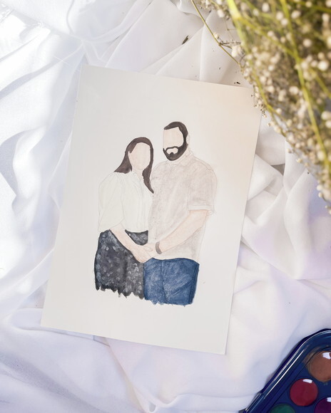 Ilustração Aquarela Personalizada 15x20