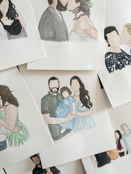 Ilustração Aquarela Personalizada 15x20