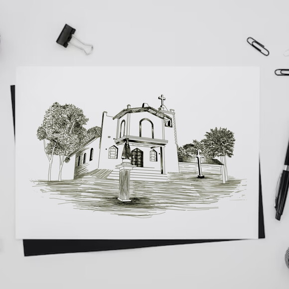 Ilustração Convite de Casamento Minimalista