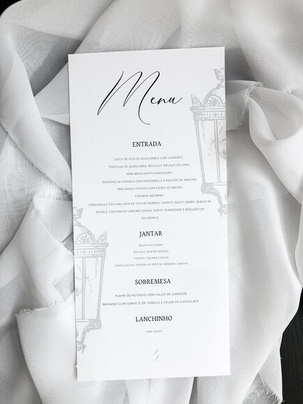Menu de Casamento - Minimalista