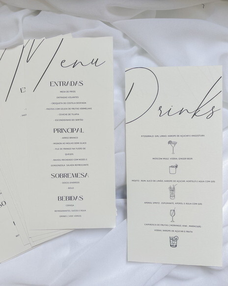 Menu de Casamento - Frente e Verso