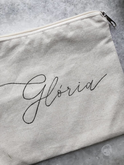 Nécessaires de Algodão Cru Personalizada - Madrinhas 20x15