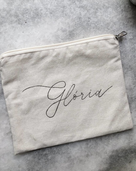 Nécessaires de Algodão Cru Personalizada - Madrinhas 20x15