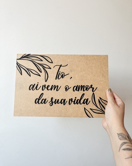 Placa Daminha/ Pajem mdf 30x20