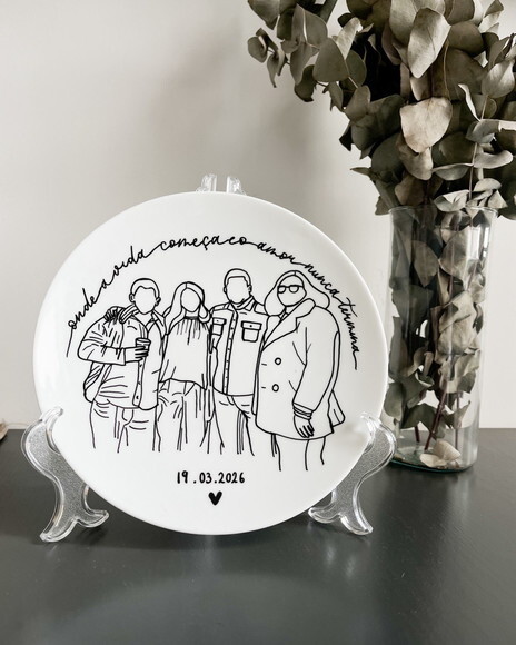 Prato Decorativo 21x21 - Personalizado a Mão