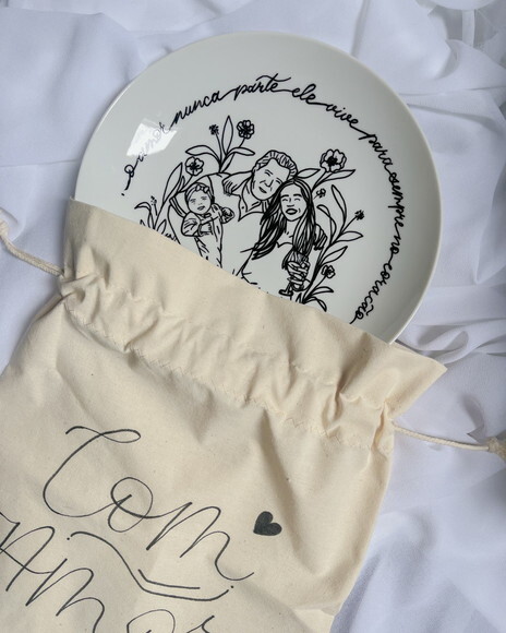Prato Decorativo 21x21 - Personalizado a Mão