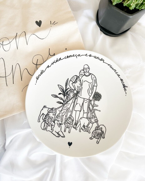 Prato Decorativo 24x24 - Personalizado a Mão (grande)