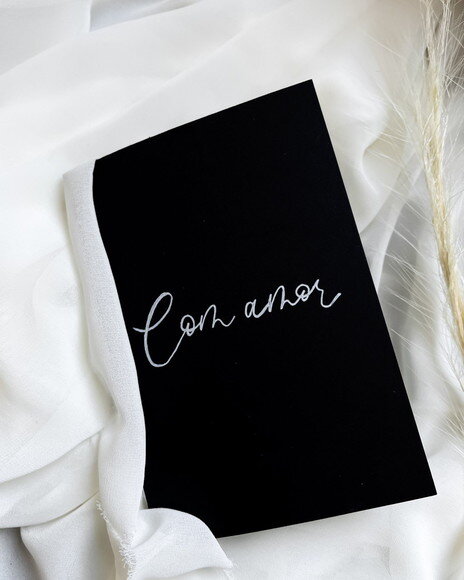 Caderno de Votos Par - Preto Minimalista