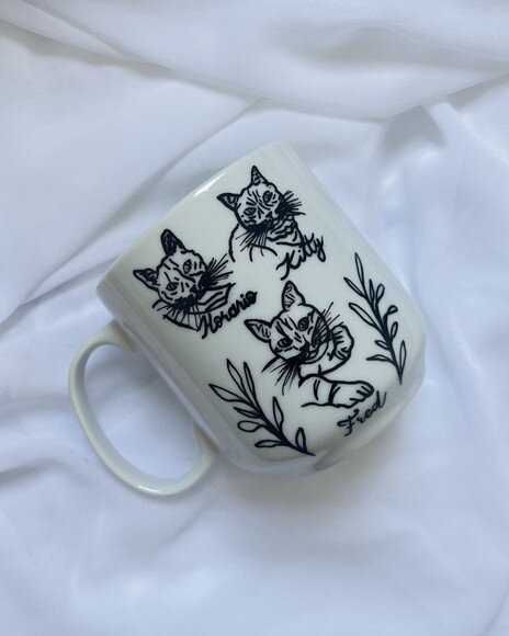 Caneca Personalizadas a Mão - Ilustração de Foto Traços