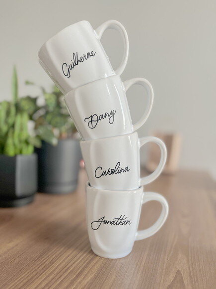 Caneca Porcelana Personalizada 250ml (escrita Á Mão)