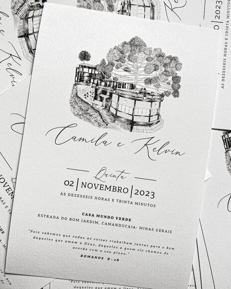 Convite de Casamento - Ilustração Digital