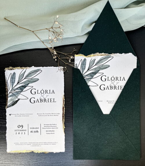 Convite de Casamento com Envelope 15x20