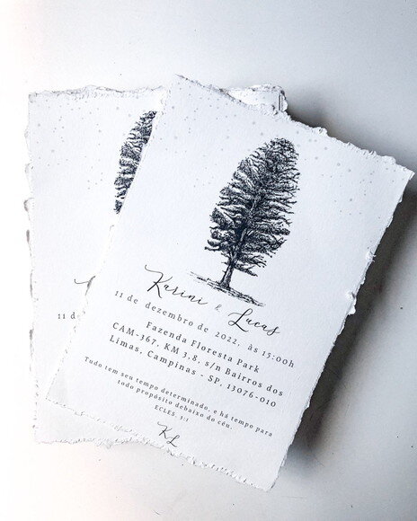 Convite de Casamento com Envelope - Minimalista 21x15