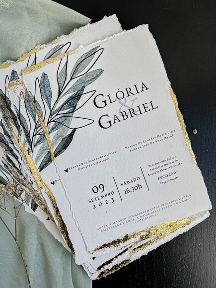 Convite de Casamento com Envelope 15x20