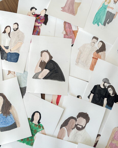 Ilustração Aquarela Personalizada 15x20
