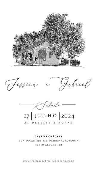 Ilustração Convite de Casamento Minimalista