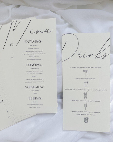 Menu de Casamento - Frente e Verso