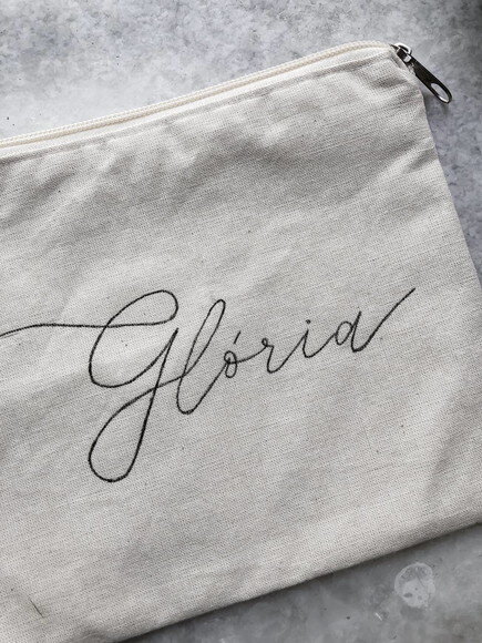 Nécessaires de Algodão Cru Personalizada - Madrinhas 20x15