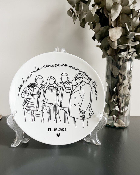 Prato Decorativo 21x21 - Personalizado a Mão