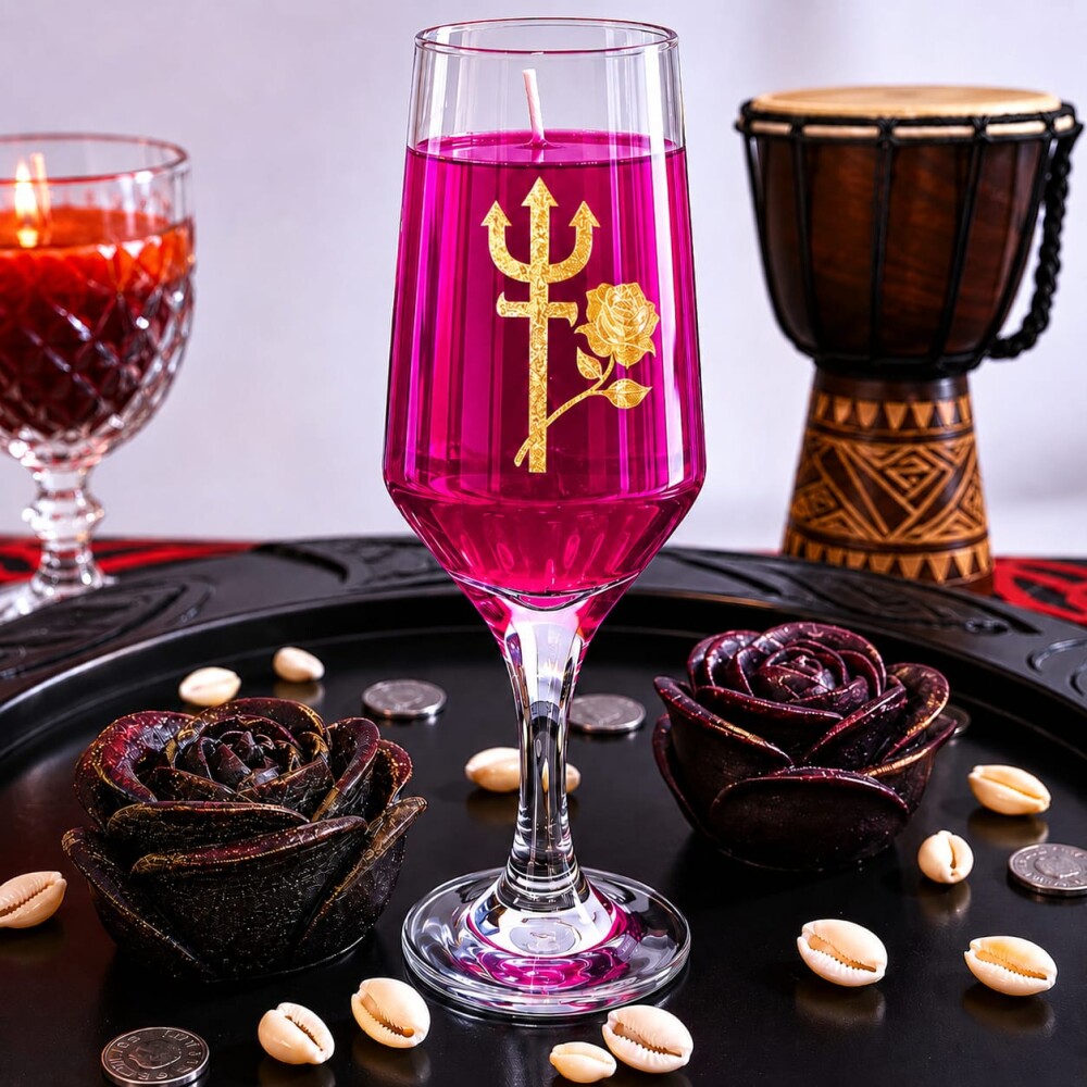 Vela Pomba Gira Pink Prosperidade Riqueza Poder Kimbanda