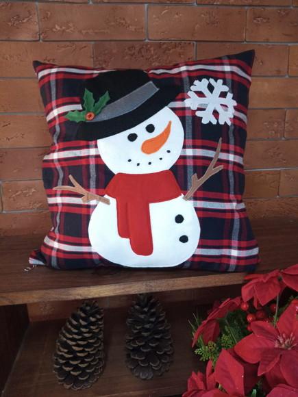 Capa para Almofada Boneco de Neve