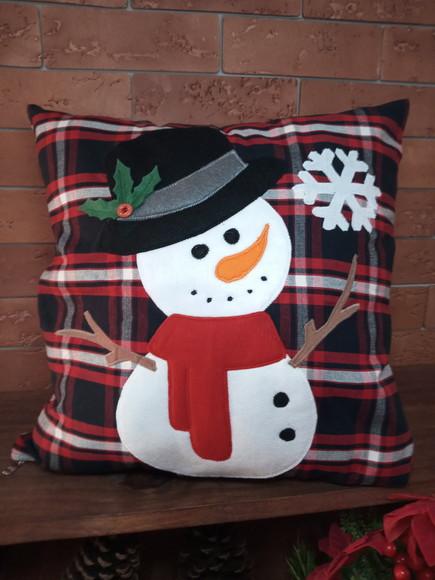 Capa para Almofada Boneco de Neve