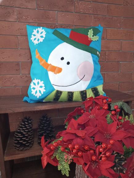 Capa para Almofada Boneco de Neve