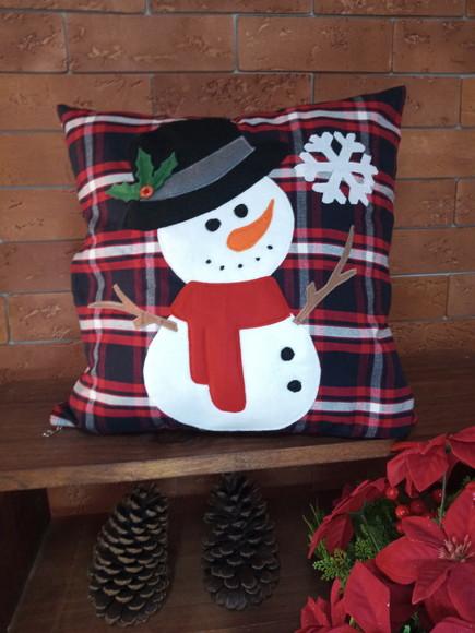 Capa para Almofada Boneco de Neve