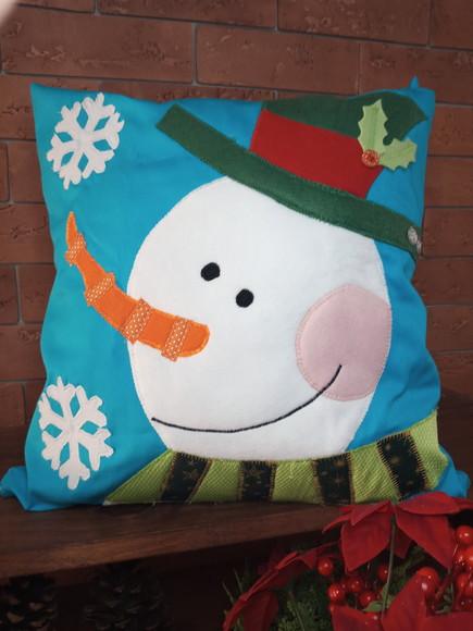 Capa para Almofada Boneco de Neve
