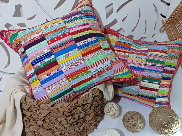 Capa para Almofada em Patchwork
