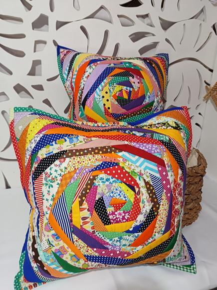 Capa para Almofada em Patchwork