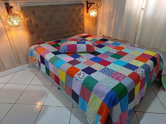 Colcha em Patchwork + 2 Fronhas