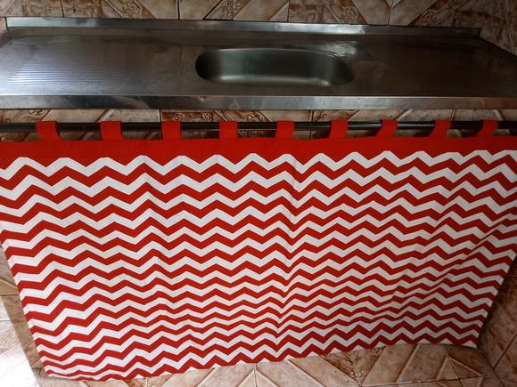 Cortina Chevron Vermelha