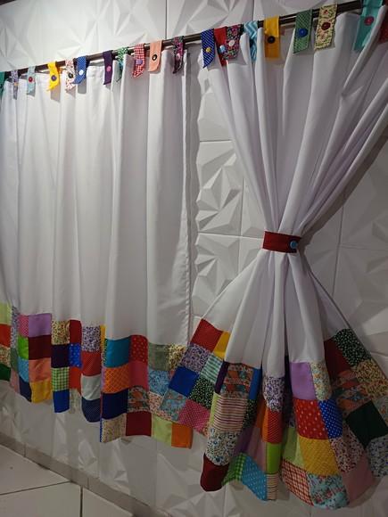 Cortina com Barrado em Patchwork